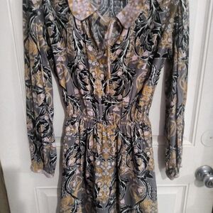 Juicy Couture Black and Gold Long Sleeve Dress